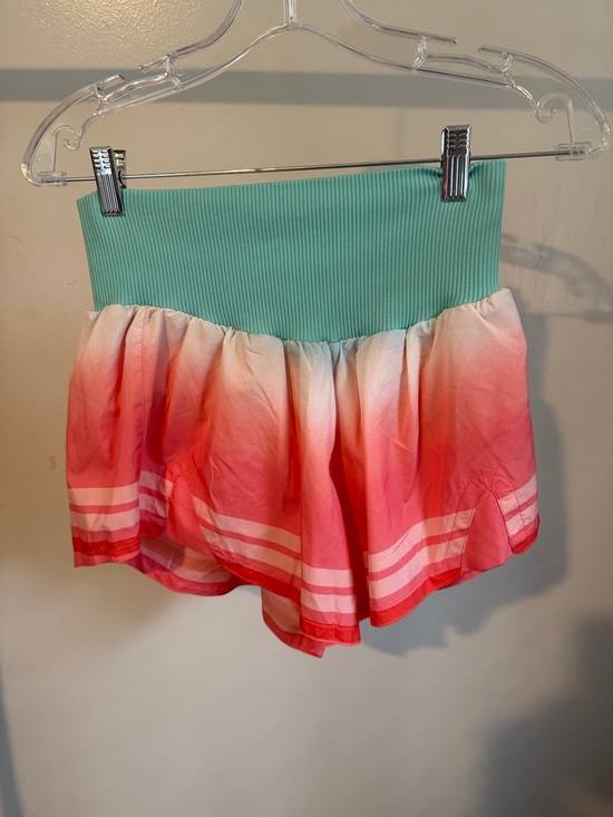 FP Movement by Free People Pants - FP Movement by Free People Mint Waistband Coral Ombre Athletic Shorts